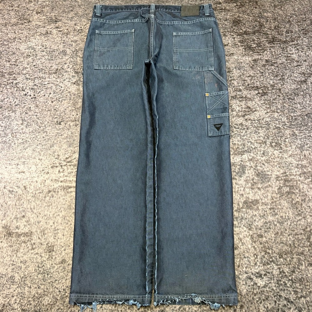 VTG Guess Carpenter Jeans Mens 38x32 Blue Baggy Wide Leg Skater Utility 90s